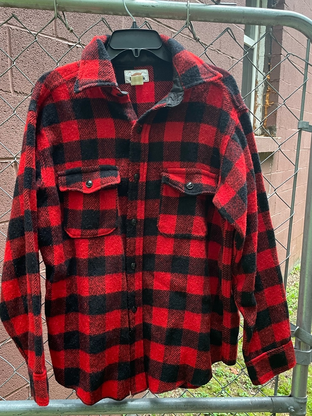 Vintage Duxbak Plaid Wool Shirt Jacket Size Large